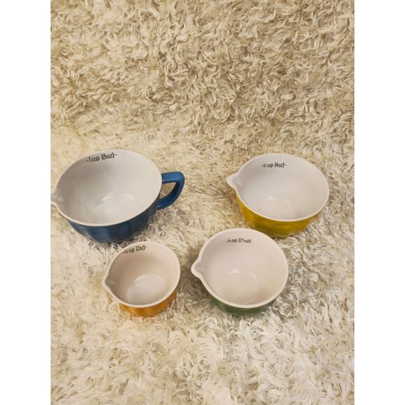 Set of Colorful Ceramic Nesting Measuring Cups - Picture 3 of 6